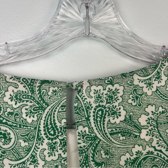 Boden Dolly Day Dress Green Paisley Lined 3/4 Sleeves Gathered Waist Faux Wrap 4 - Picture 11 of 16